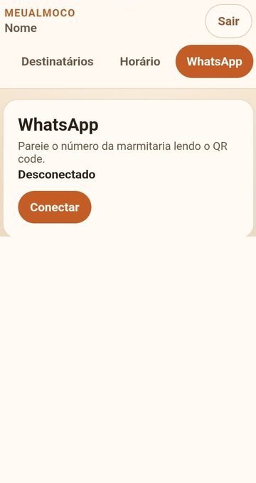 meuAlmoco: conexão do WhatsApp da marmitaria